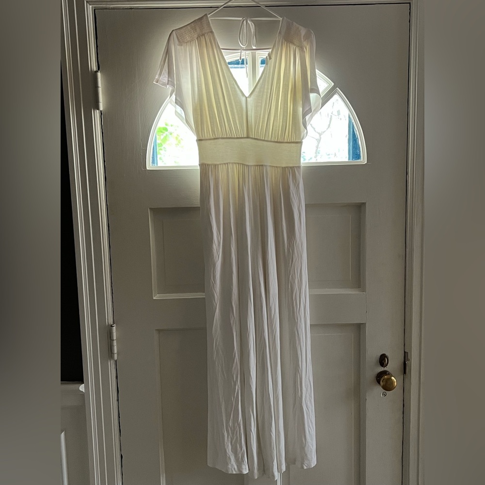 Anthropologie white jumpsuit small